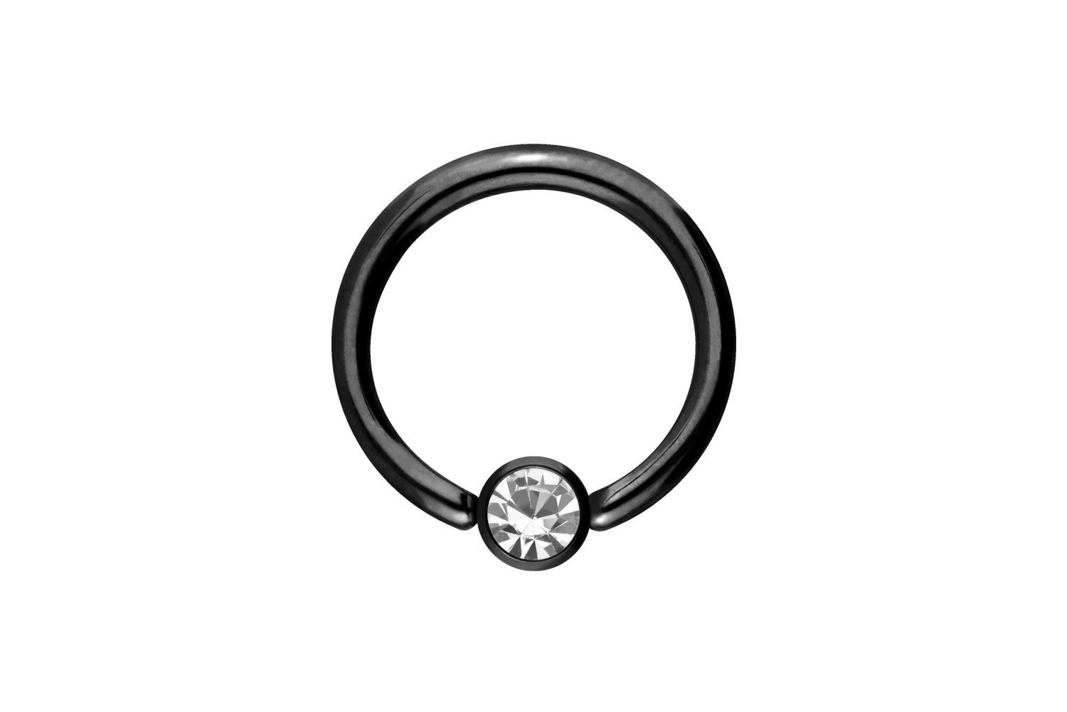Titan Klemmkugelring Piercing DISC + KRISTALL